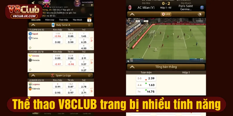 Thể thao V8CLUB đa dạng với rất nhiều bộ môn