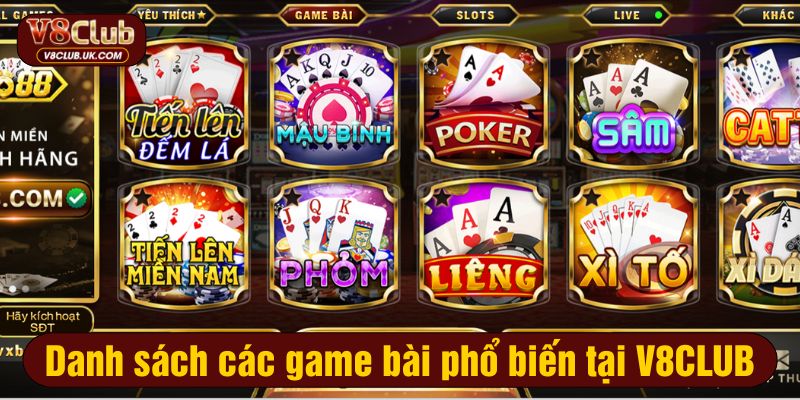 Người chơi sẽ choáng ngợp trước sự đa dạng và phong phú của các trò chơi bài V8CLUB
